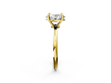 Yellow gold Oval Solitaire Diamond Ring with 4-Prong Setting on a Classic Band_5
