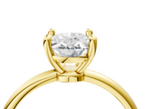 Yellow gold Oval Solitaire Diamond Ring with 4-Prong Setting on a Classic Band_7