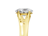 Yellow gold Oval Solitaire Diamond Ring with Cathedral Band and Four-Prong Setting_70