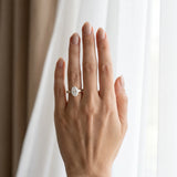 Yellow gold Oval Solitaire Diamond Ring with Channel-Set Baguette Band and Four-Prong Setting_13