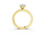 Yellow gold Oval Solitaire Diamond Ring with Channel-Set Baguette Band and Four-Prong Setting_94