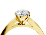 Yellow gold Oval Solitaire Diamond Ring with Channel-Set Band and Four-Prong Setting_13