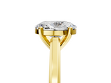 Yellow gold Oval Solitaire Diamond Ring with Four-Prong Setting and Classic Band_9