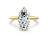 Yellow gold Oval Solitaire Diamond Ring with Four-Prong Setting on a Plain Band_20