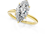 Yellow gold Oval Solitaire Diamond Ring with Four-Prong Setting on a Plain Band_21