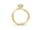 Yellow gold Oval Solitaire Diamond Ring with Four-Prong Setting on a Plain Band_23