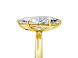 Yellow gold Oval Solitaire Diamond Ring with Four-Prong Setting on a Plain Band_25