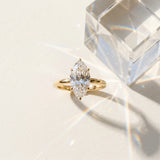 Yellow gold Oval Solitaire Diamond Ring with Four-Prong Setting on a Plain Band_35