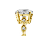 Yellow gold Oval Solitaire Diamond Ring with Infinity Twist Band and Four-Prong Setting_11