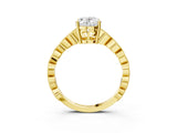 Yellow gold Oval Solitaire Diamond Ring with Infinity Twist Band and Four-Prong Setting_9