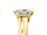 Yellow gold Oval Solitaire Diamond Ring with Pave Band and Six-Prong Setting_40