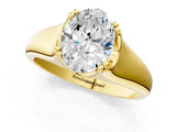 Yellow gold Oval Solitaire Diamond Ring with Six-Prong Cathedral Setting_33