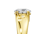 Yellow gold Oval Solitaire Diamond Ring with Six-Prong Cathedral Setting_37