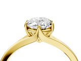 Yellow gold Oval Solitaire Diamond Ring with Six-Prong Setting and Tapered Band_30