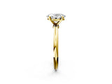 Yellow gold Oval Solitaire Diamond Ring with Six-Prong Setting on a Classic Band 2