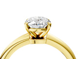 Yellow gold Oval Solitaire Diamond Ring with Six-Prong Setting on a Classic Band 4