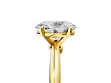 Yellow gold Oval Solitaire Diamond Ring with Six-Prong Setting on a Classic Band 5