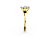 Yellow gold Oval Solitaire Diamond Ring with Six-Prong Setting on a Classic Band_5