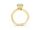 Yellow gold Oval Solitaire Diamond Ring with Six-Prong Setting on a Classic Band_6