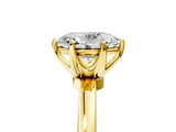 Yellow gold Oval Solitaire Diamond Ring with Six-Prong Setting on a Classic Band_8