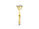 Yellow gold Oval Solitaire Diamond Ring with Split Shank and Four-Prong Setting_14