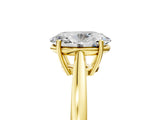 Yellow gold Oval Solitaire Diamond Ring with Split Shank and Four-Prong Setting_17