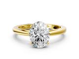 Yellow gold Oval Solitaire Diamond Ring with Split Shank and Four-Prong Setting_18