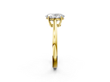 Yellow gold Oval Solitaire Diamond Ring with Split Shank and Four-Prong Setting_20