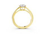 Yellow gold Oval Solitaire Diamond Ring with Split Shank and Four-Prong Setting_21