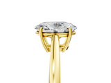 Yellow gold Oval Solitaire Diamond Ring with Split Shank and Four-Prong Setting_23