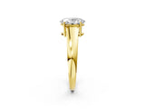 Yellow gold Oval Solitaire Diamond Ring with Tapered Band and Four-Prong Setting_51