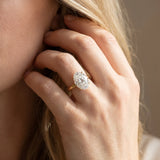 Yellow gold Oval Solitaire Diamond Ring with Thin Band and Four-Prong Setting_22