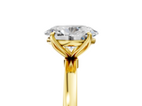 Yellow gold Oval Solitaire Diamond Ring with Thin Band and Four-Prong Setting_8