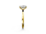 Yellow gold Oval Solitaire Diamond Ring with a Classic Band and Four-Prong Setting 2