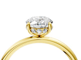 Yellow gold Oval Solitaire Diamond Ring with a Classic Band and Four-Prong Setting 4