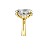 Yellow gold Oval Solitaire Diamond Ring with a Classic Band and Four-Prong Setting 5