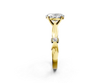 Yellow gold Oval Solitaire Diamond Twisted Band with Four-Prong Setting_80