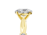 Yellow gold Oval Solitaire Diamond Twisted Band with Four-Prong Setting_83