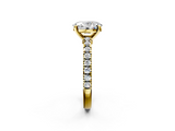 Yellow gold Oval Solitaire Diamond with Pavé Band and Four-Prong Setting_56
