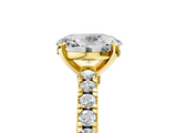 Yellow gold Oval Solitaire Diamond with Pavé Band and Four-Prong Setting_59