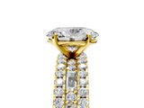 Yellow gold Oval Solitaire Diamond with Pave and Channel Set Band_63