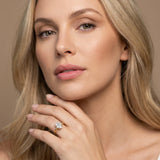 Yellow gold Oval Solitaire Engagement Ring with Cathedral Band and Four-Prong Setting_57