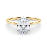 18K Yellow Gold 4.07 Carat D VS1 Oval Solitaire Engagement Ring with Classic Band and Four-Prong Setting