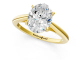 Yellow gold Oval Solitaire Engagement Ring with Four-Prong Setting and Classic Band 3