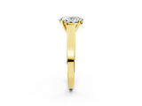 Yellow gold Oval Solitaire Engagement Ring with Four-Prong Setting and Tapered Band_10