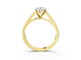 Yellow gold Oval Solitaire Engagement Ring with Four-Prong Setting and Tapered Band_11