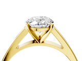 Yellow gold Oval Solitaire Engagement Ring with Four-Prong Setting and Tapered Band_12
