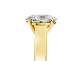 Yellow gold Oval Solitaire Engagement Ring with Four-Prong Setting and Tapered Band_13