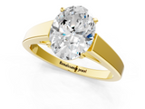 Yellow gold Oval Solitaire Engagement Ring with Four-Prong Setting and Tapered Band_9
