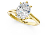 Yellow gold Oval Solitaire Engagement Ring with Six-Prong Setting and Classic Band 2